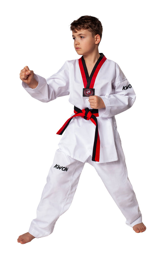KWON (R) Taewondo Anzug Victory Poom rot-schwarzes Revers