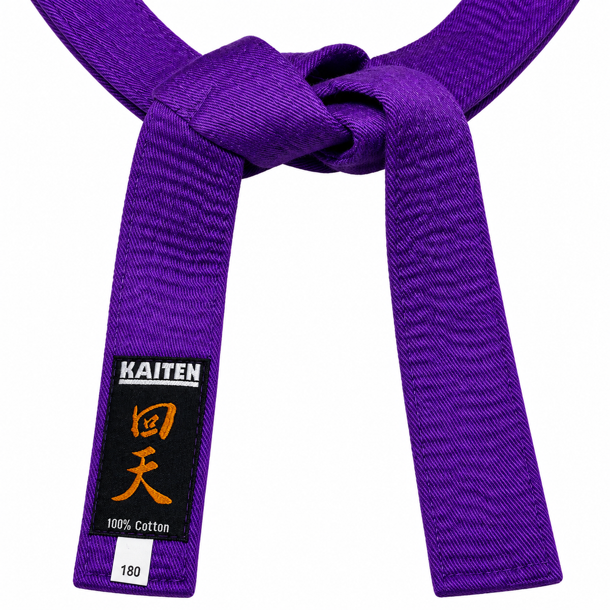 KAITEN Kinder Klettgürtel Violett mit Klettverschluss ohne Binden, Karategürtel Baumwolle