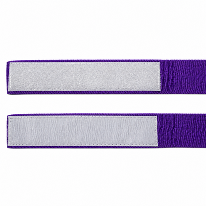 KAITEN Kinder Klettgürtel Violett mit Klettverschluss ohne Binden, Karategürtel Baumwolle