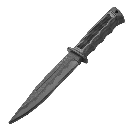 Trainingsmesser SV Hartplastik mit Wellengriff schwarz 27 cm