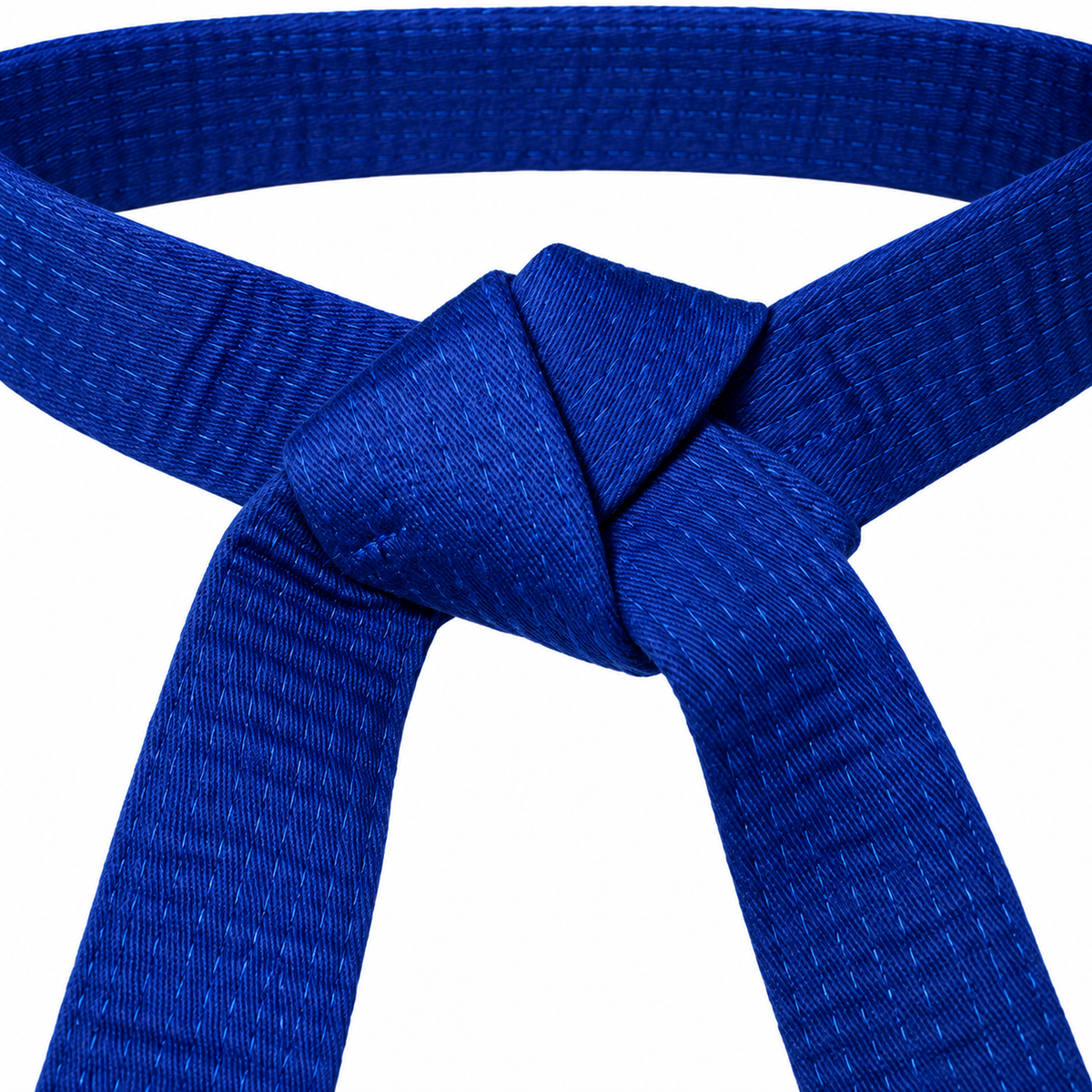 KAITEN Kinder Klettgürtel Blau mit Klettverschluss ohne Binden, Karategürtel Baumwolle