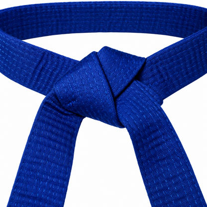 KAITEN Kinder Klettgürtel Blau mit Klettverschluss ohne Binden, Karategürtel Baumwolle
