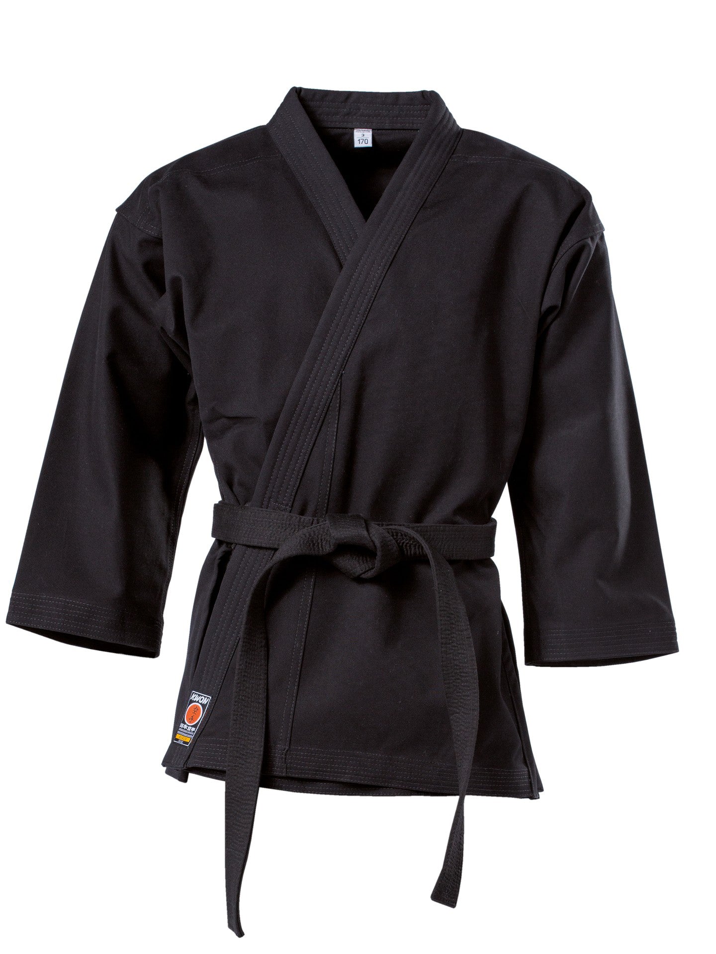 KWON (R) Karatejacke schwarz - Traditional Black - 8 oz - Langer Schnitt