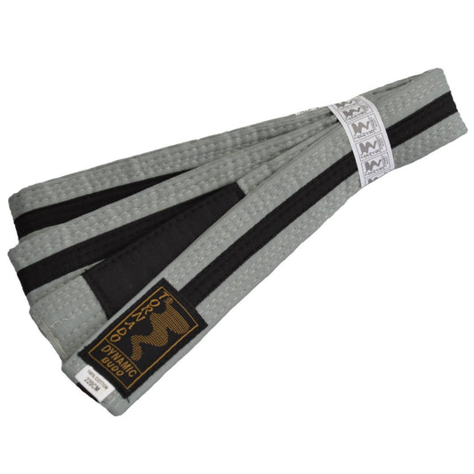 Kinder BJJ Brazilian Jiu-Jitsu Gürtel grau-schwarz mit Bar Balken
