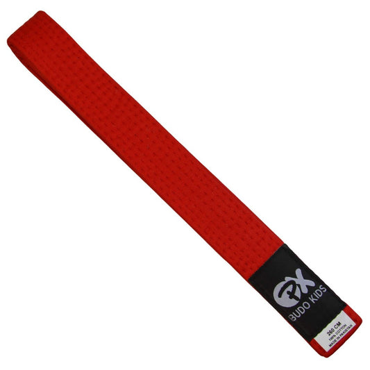 Kinder Budogürtel SOFT - leicht zum Binden, weiche Baumwolle - extra dünn 3,5 cm Breite, rot