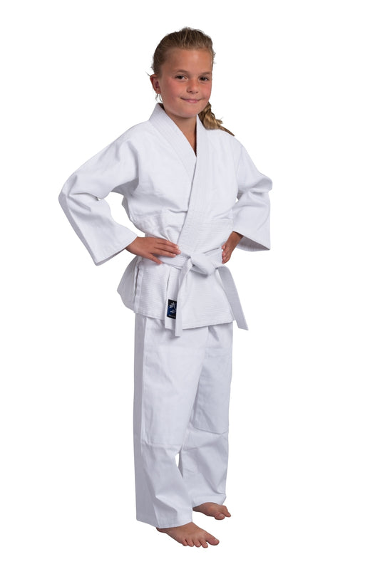 Kinder Judoanzug PX CHALLENGE Gi weiß - Reiskornwebung - Einsteiger Anzug - Inkl. Weißgurt