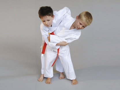 Kinder Judoanzug PX CHALLENGE Gi weiß - Reiskornwebung - Einsteiger Anzug - Inkl. Weißgurt